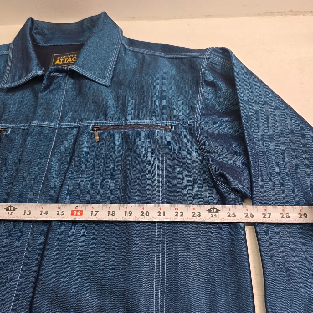 Vintage Counter Attack Denim‎ Jacket Metallic Blue Streetwear Men's XL Rare EUC - Picture 15 of 16